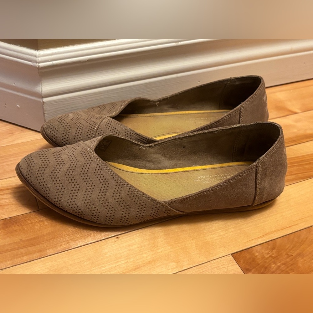 Toms Taupe Zigzag Flats